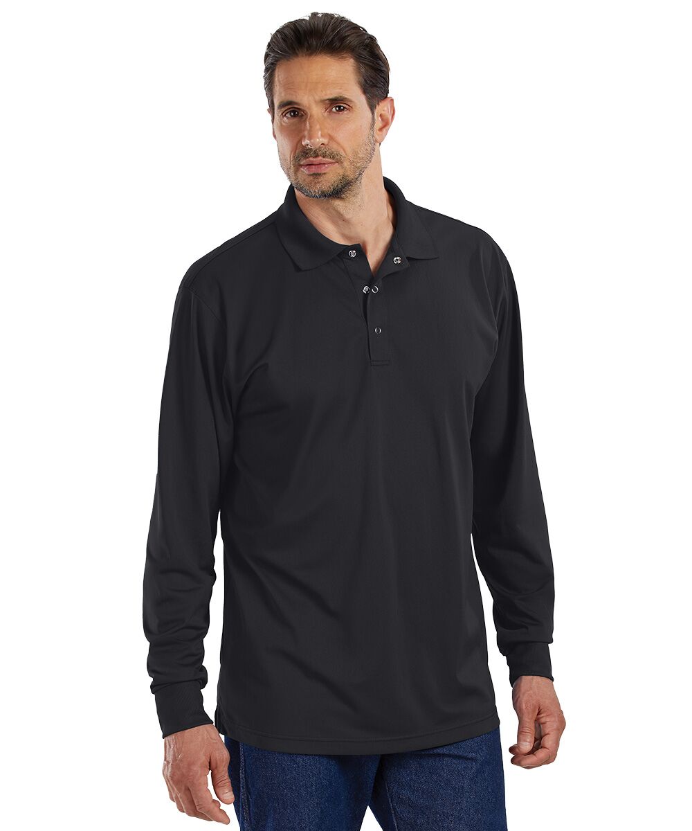 UniSport® Long Sleeve Micro Piqué Gripper-Snap Polos | UniFirst