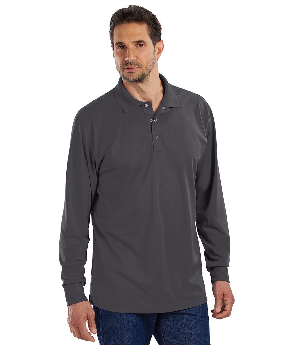 UniSport® Long Sleeve Micro Piqué Gripper-Snap Polos | UniFirst