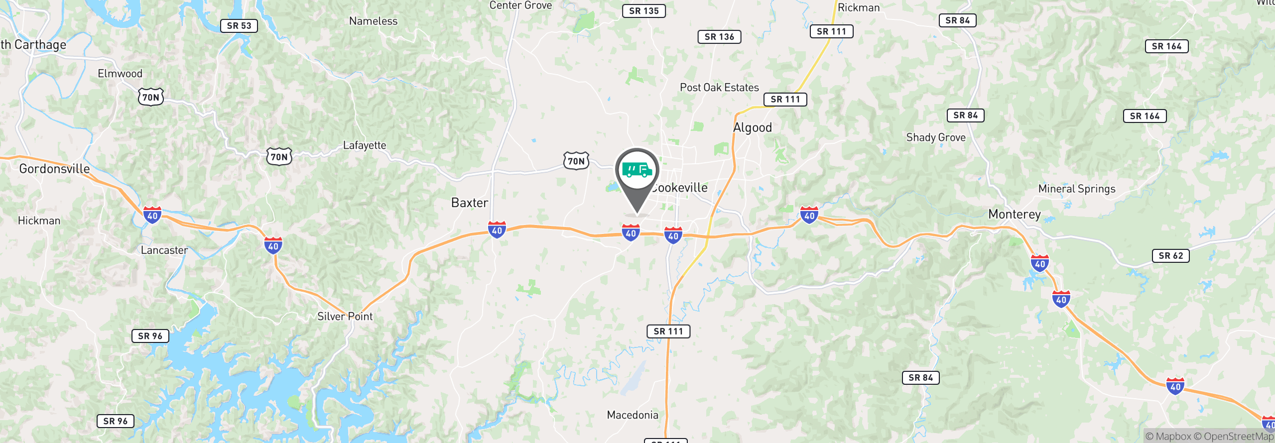 Map Image For cookeville tn facility services