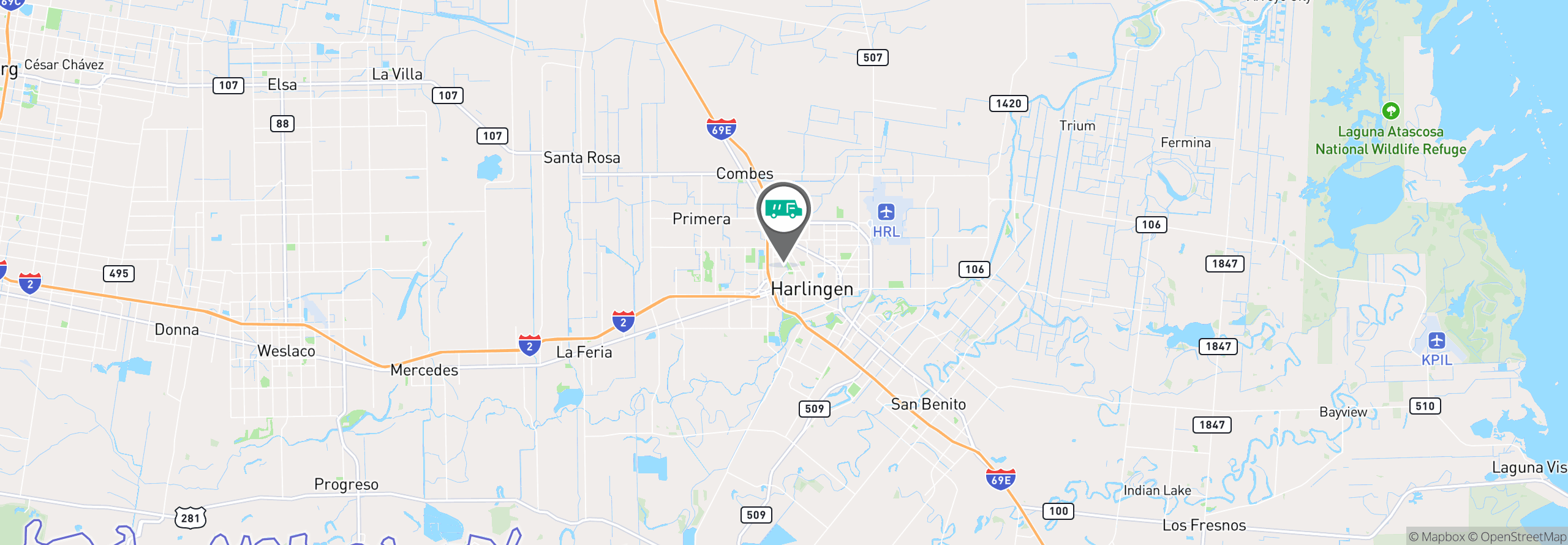Map Image For harlingen tx facility services