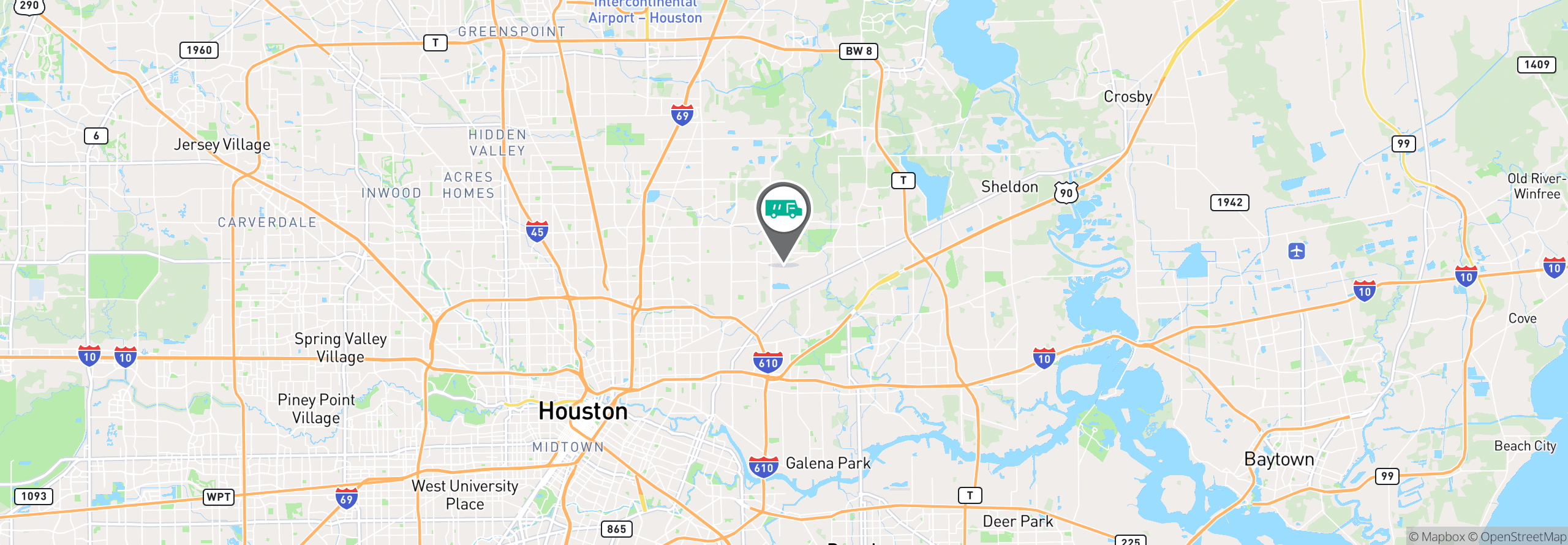 Map Image For houston tx uniforms