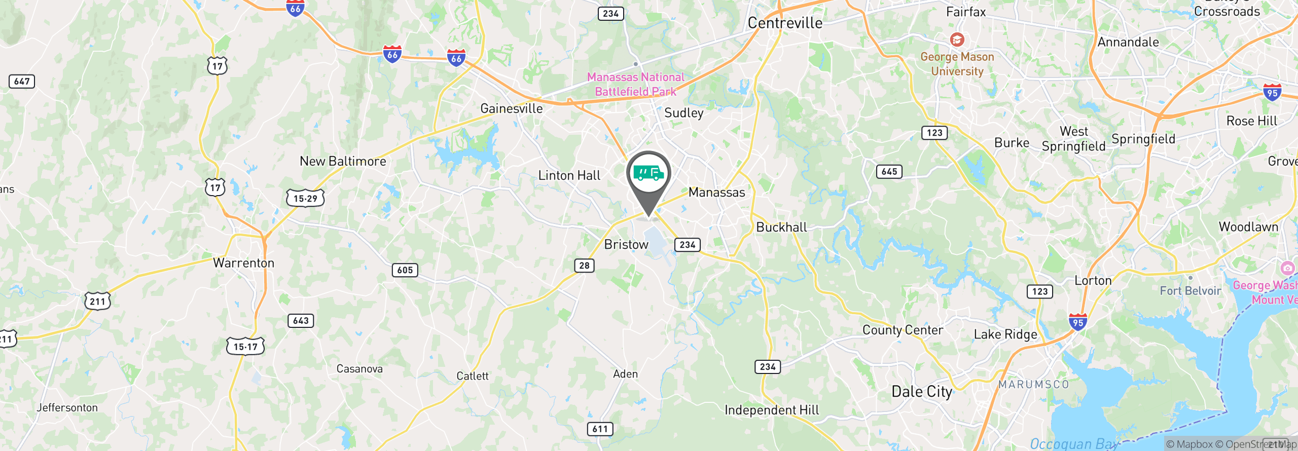 Map Image For manassas va facility services