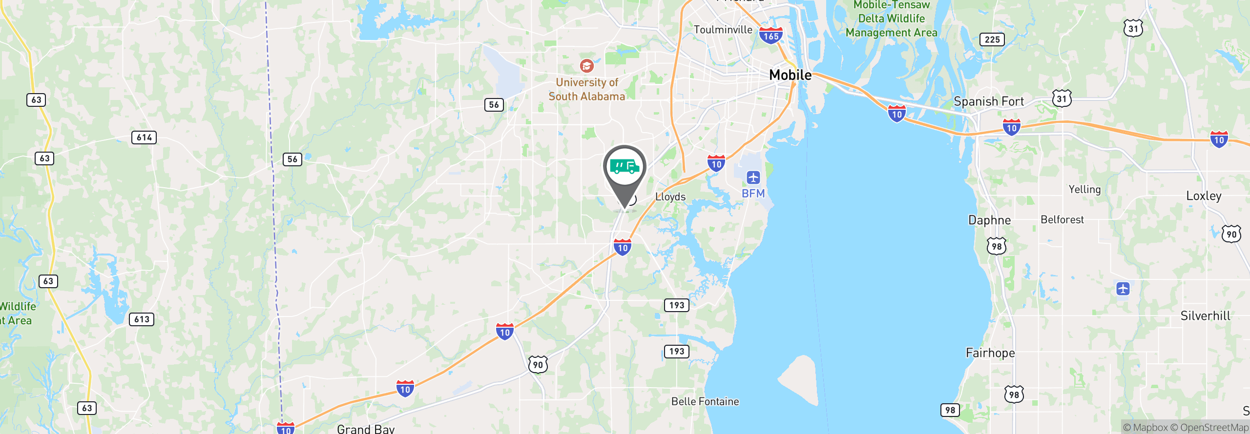 Map Image For mobile al facility services