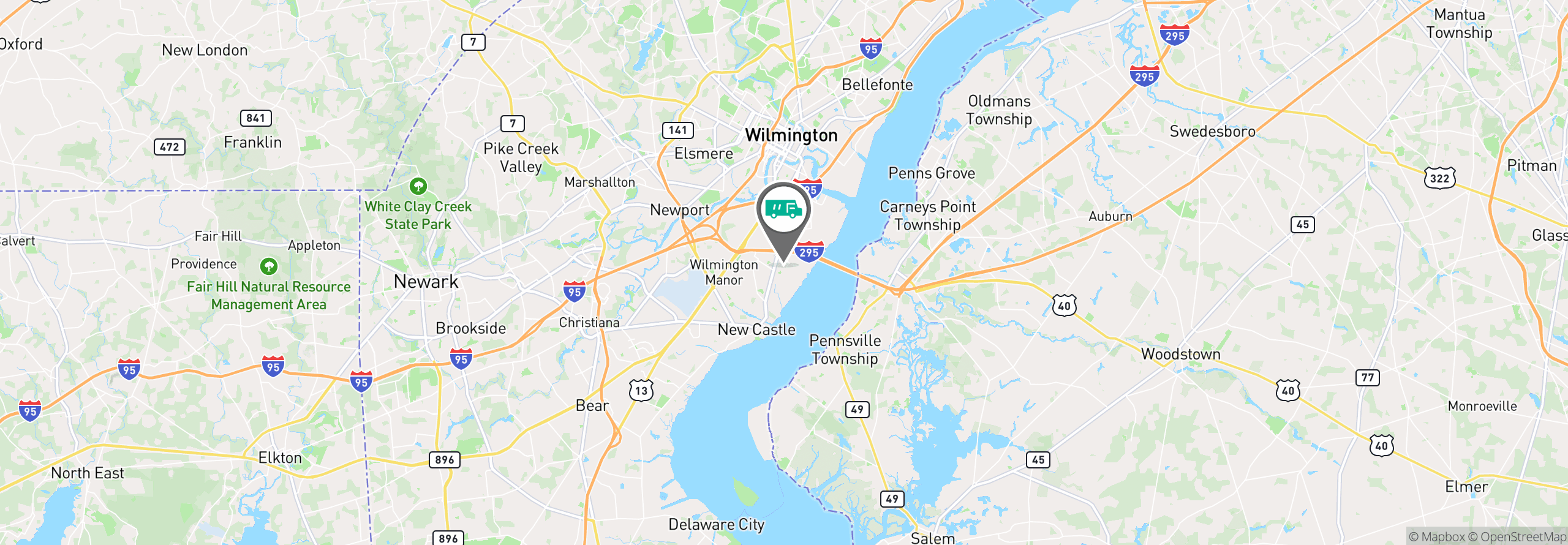 Map Image For wilmington de facility services