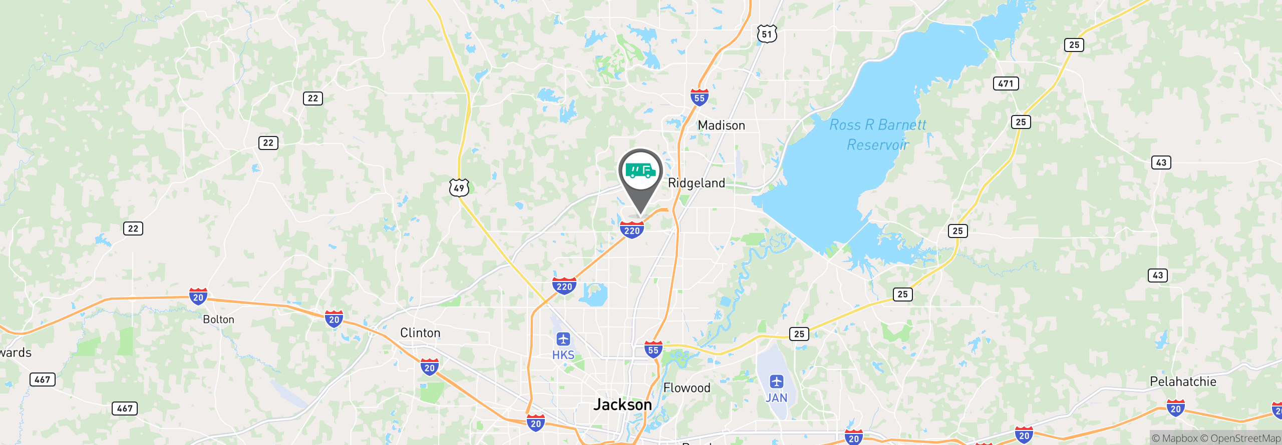 Map Image For jackson ms facility services