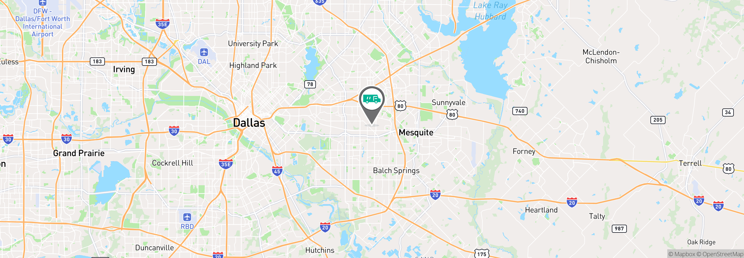 Map Image For dallas tx facility services