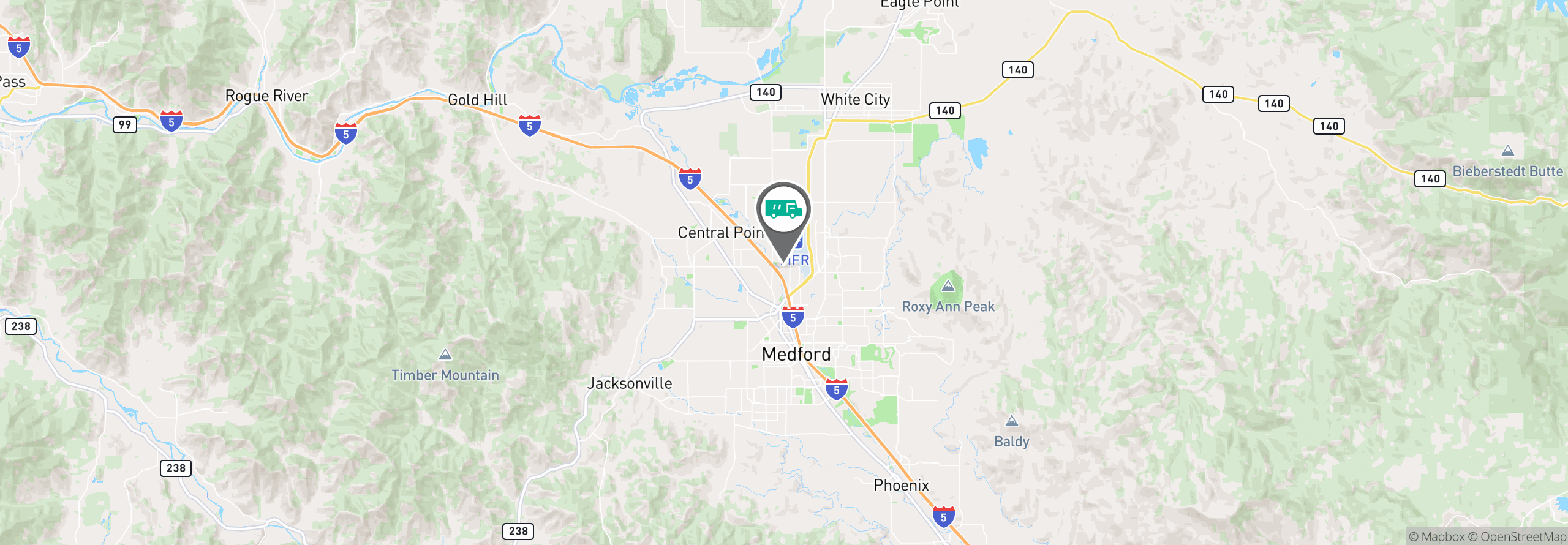 Map Image For medford or facility services