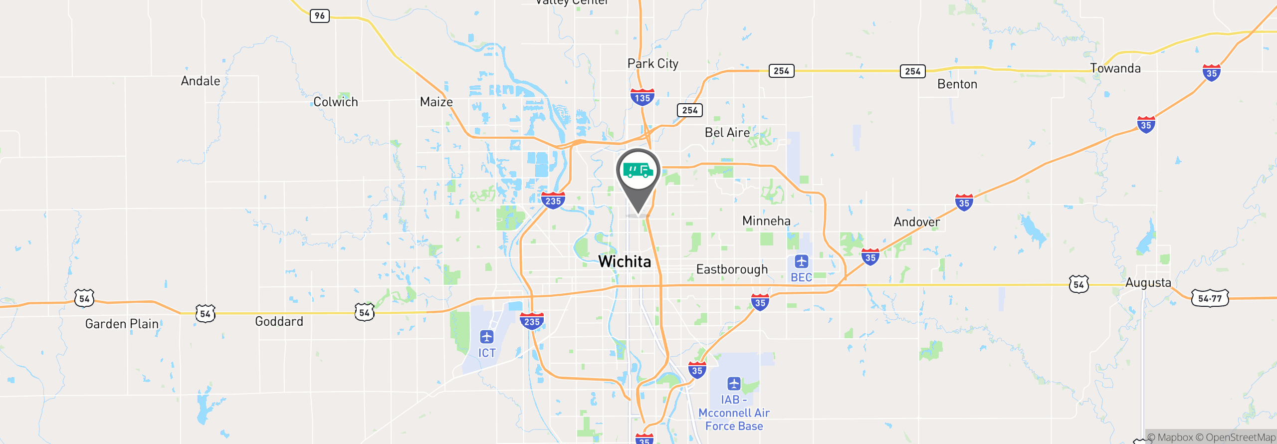 Map Image For wichita ks uniforms